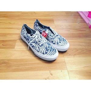 Blue and white Vans